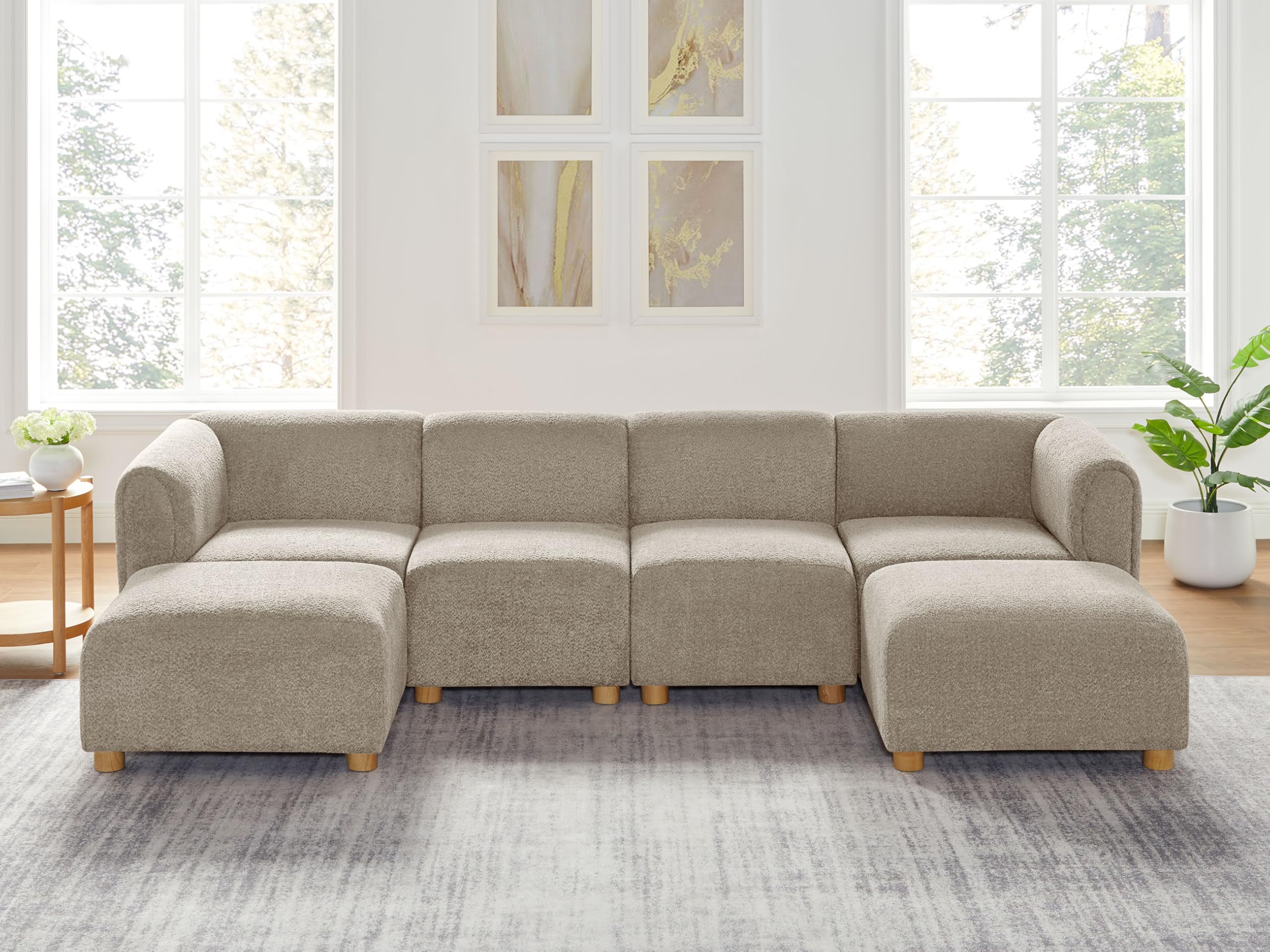 VANOMi Oversized Modular Sectional Sofa, UShaped Living