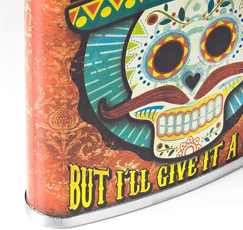 Miniatura 18 de American Art Decor Frasco de licor de 8 onzas – Petaca de acero inoxidable a prueba de fugas para whisky, vodka y tequila – Divertidos frascos