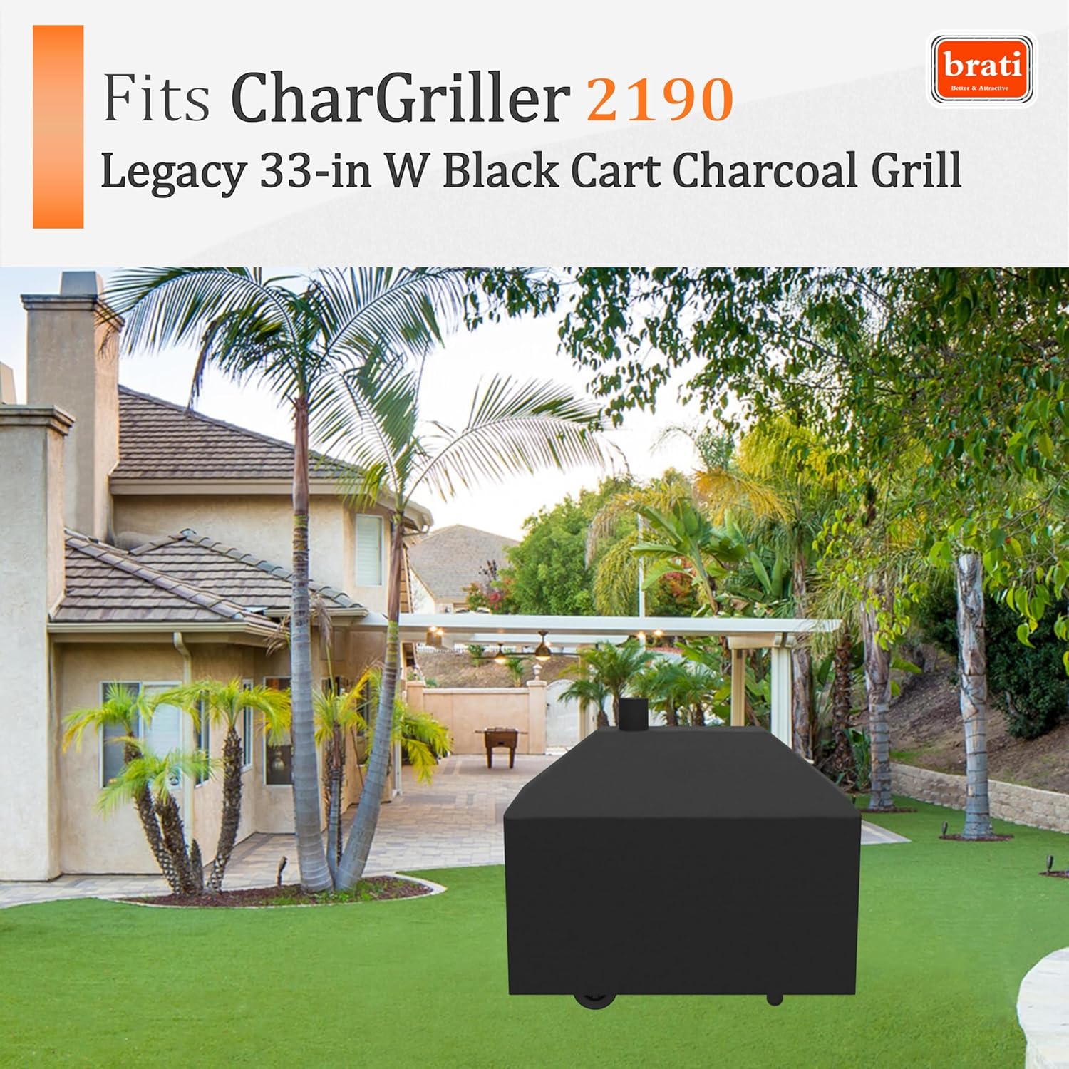 Grill Cover for Char Griller Legacy 2190 Charcoal Grill,61 Inch Char-Griller Smokin' Pro 1130 Charcoal Smoker Cover Accessories