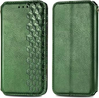 ZXL Case for NUBIAS 5G Book Style Wallet Case PU Leather Flip Folio Case with Card Holders Kickstand [Shockproof TPU Inner Shell] Protective Phone Cover Green