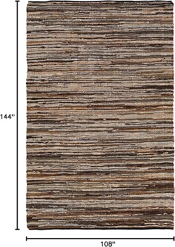 Miniatura 2 de Mark&amp;Day - Alfombras de área, 9 x 12 pulgadas, piel y piel de color marrón oscuro, alfombra marrón  gris  verde para sala de estar, dormitorio o