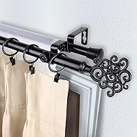 Vista 3 de Rod Desyne Tidal - Barra de cortina doble, 48-84 pulgadas, color negro