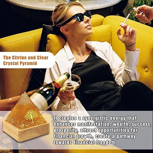 Miniatura 8 de Pirámide de cristal de orgón para energía positiva, base de luz natural de orgonita amatista piedras preciosas de obsidiana, pirámides curativas,