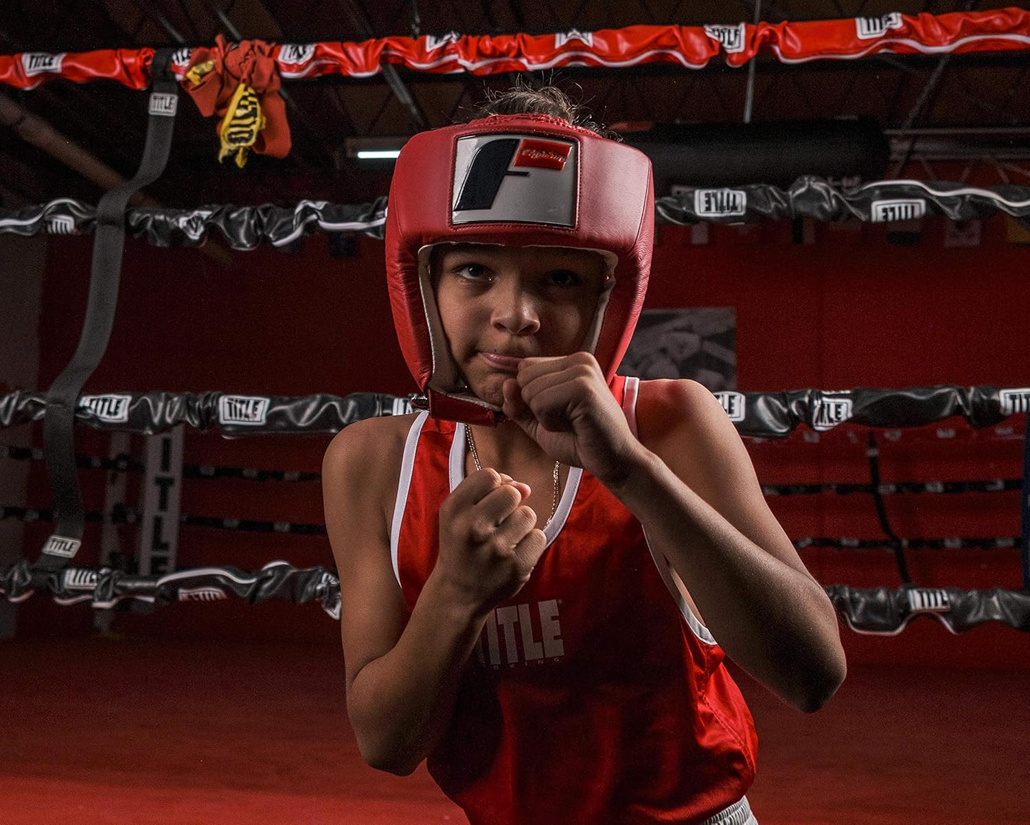 Fighting Sports USA Boxing Competition Headgear (Open Face), Red, X-Large