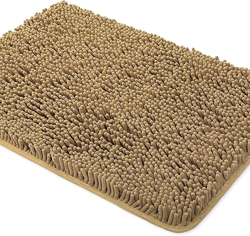 Miniatura 149 de Yeaban Alfombras de baño gris oscuro – Gruesas alfombras de baño de chenilla | Alfombras de baño absorbentes y lavables antideslizantes, alfombras