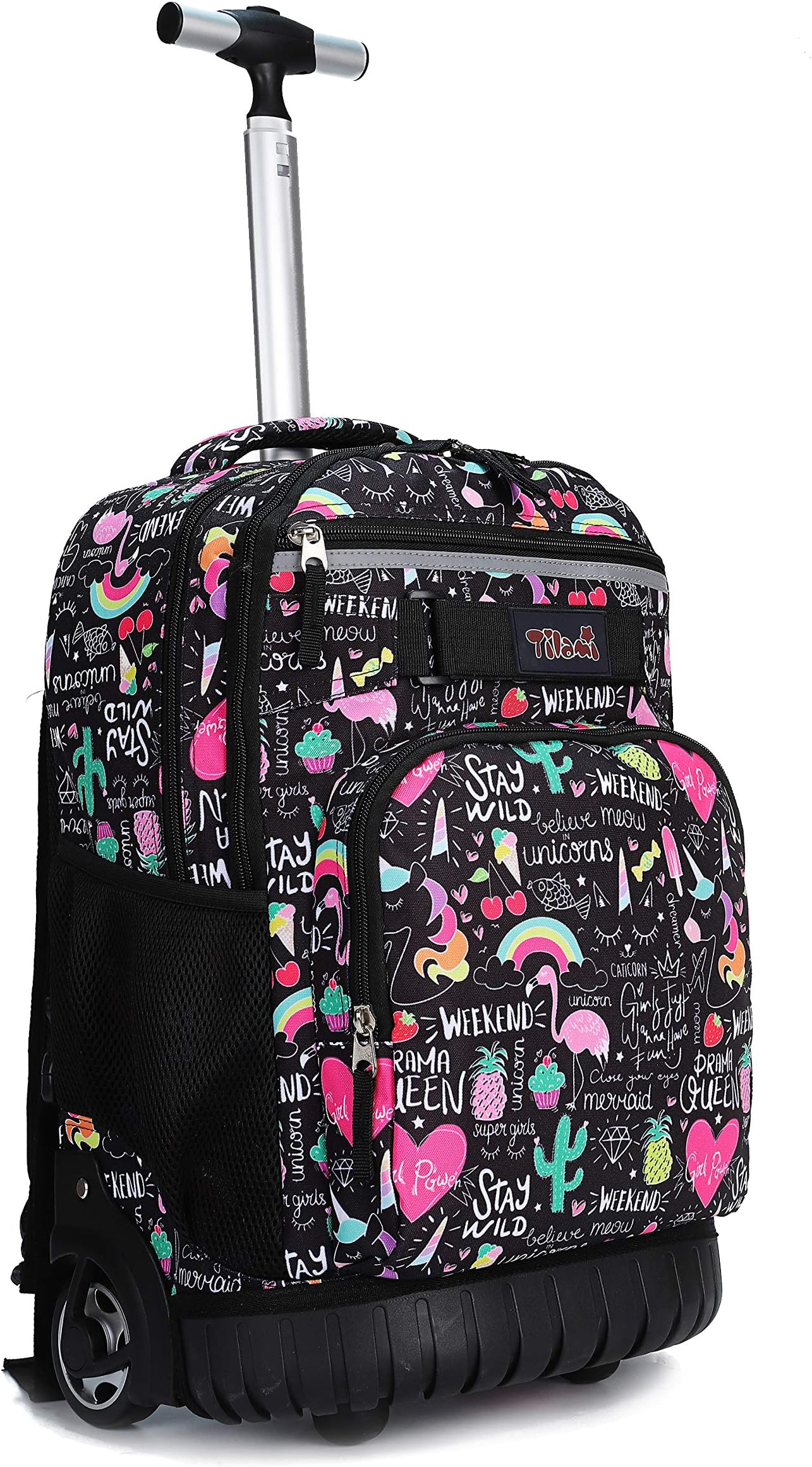 Rolling Backpack 18 inch Wheeled Backpack School College Student Travel Trip Boys and Girls