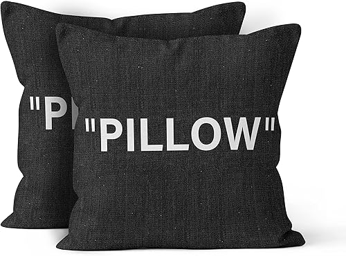 TwoDays Hypebeast - Decoración de habitación, decoración de cabeza de tenis, color blanco roto, cita de almohada decorativa de 20 x 20 pulgadas,