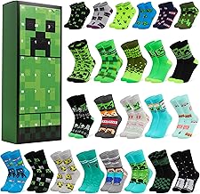 Minecraft Advent Calendar 2025 for Kids and Teens 24 Pairs of Calf Socks Christmas Countdown Calendar Creeper Xmas Surprise Gifts for Gamers
