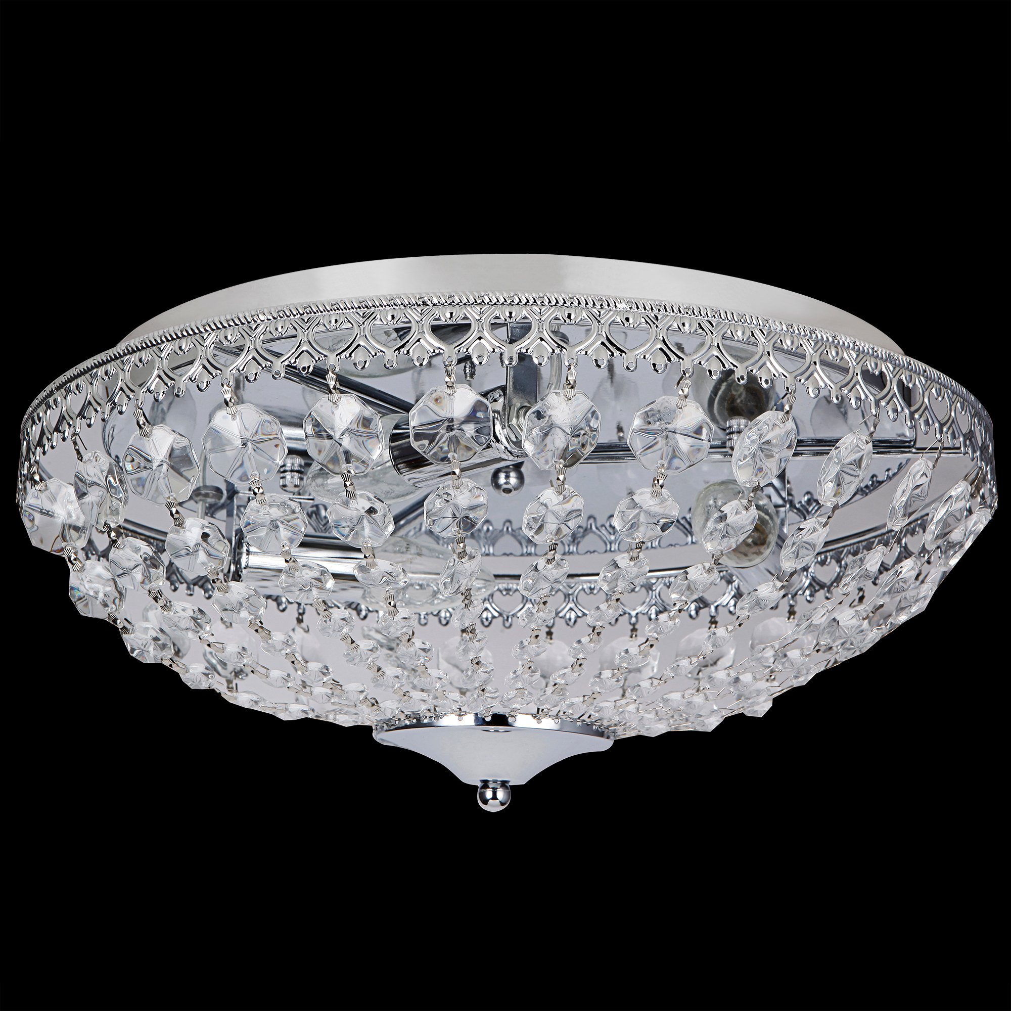 lux.pro luz de techo - Lámpara de techo colgante - Cristales de Arte centelleantes (3 x E14) - cromo
