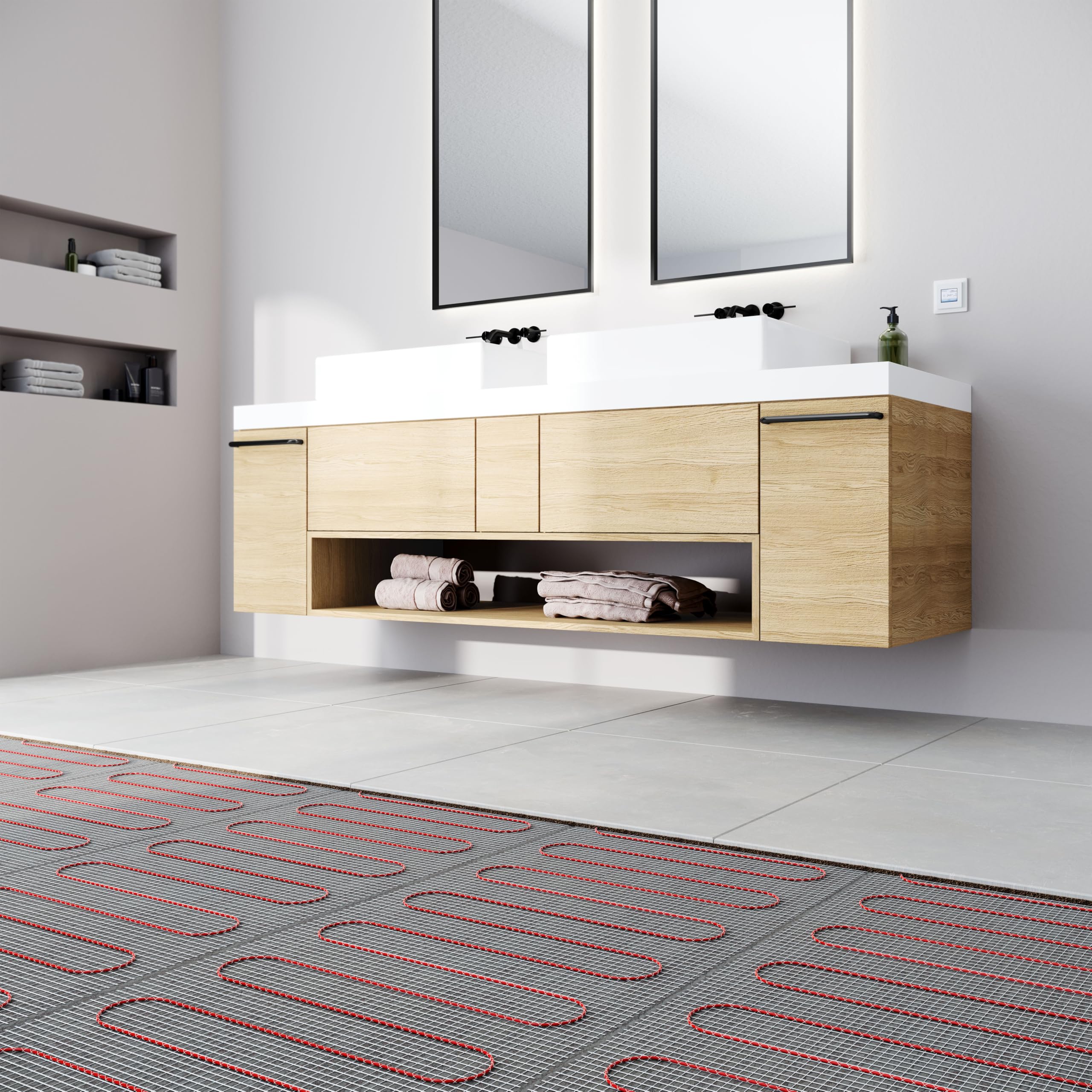 Stiebel Eltron 205664 Riscaldamento Elettrico a Pavimento FTM Set, Bianco