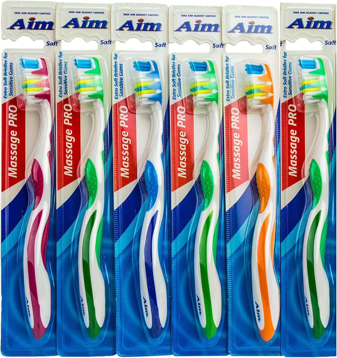 Aim® Massage Pro Toothbrush Soft 6-Pack