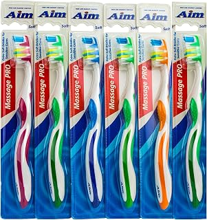 Aim® Massage Pro Toothbrush Soft 6-Pack