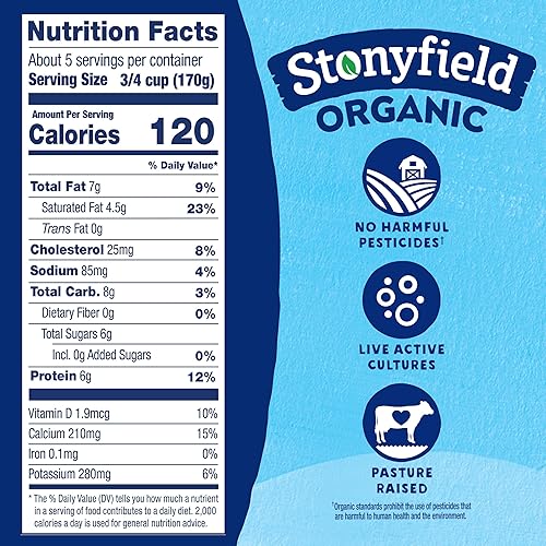 Miniatura 2 de Stonyfield Orgánico, yogur natural de leche entera, 32 oz