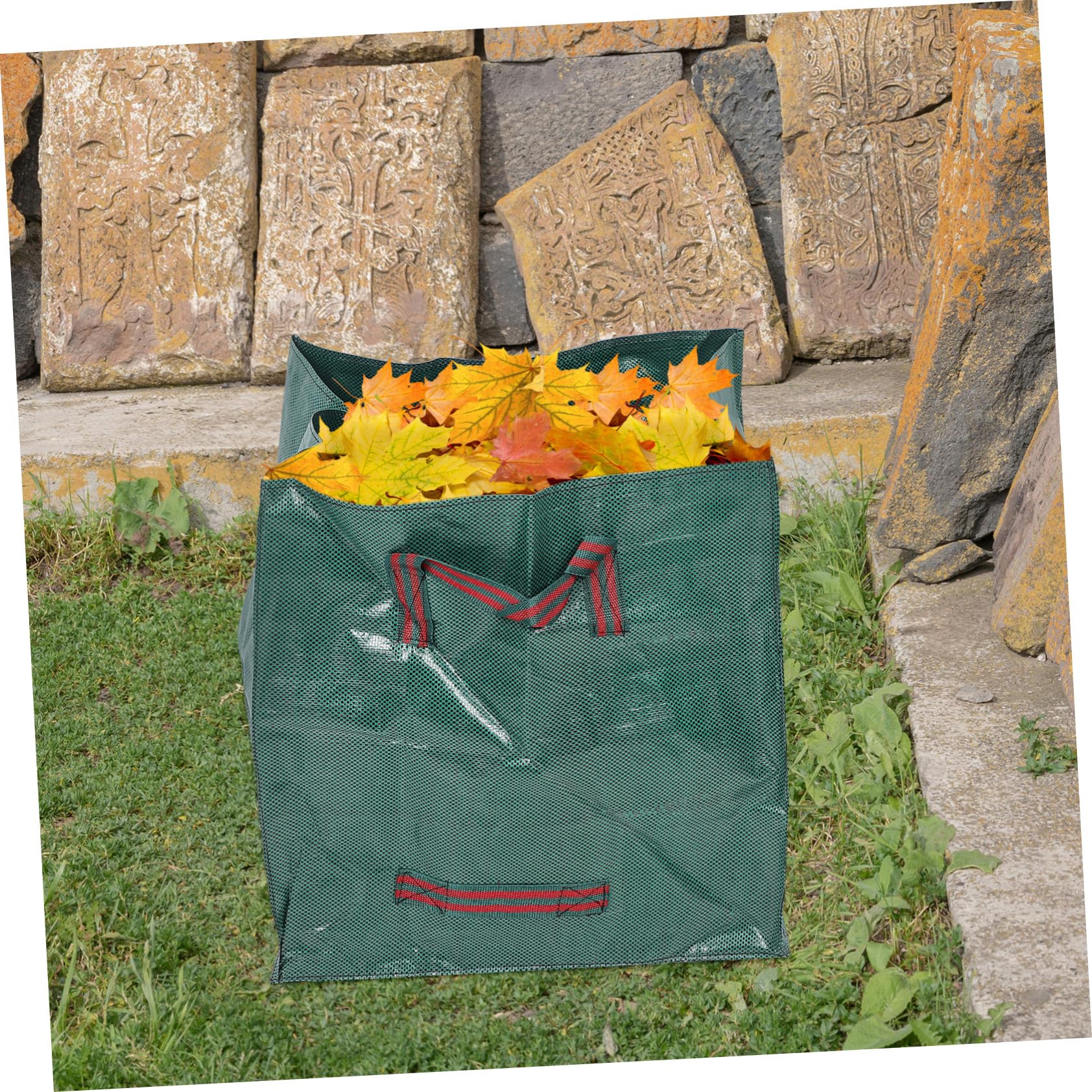 Didiseaon 2 Stück Gartensack Groß Quadratisch aus Robustem Material Grün Tragbarer Gartenabfallbehälter für Laub Grünschnitt und Gartenmüll Faltbarer Mehrzwecksack für Garten Camping
