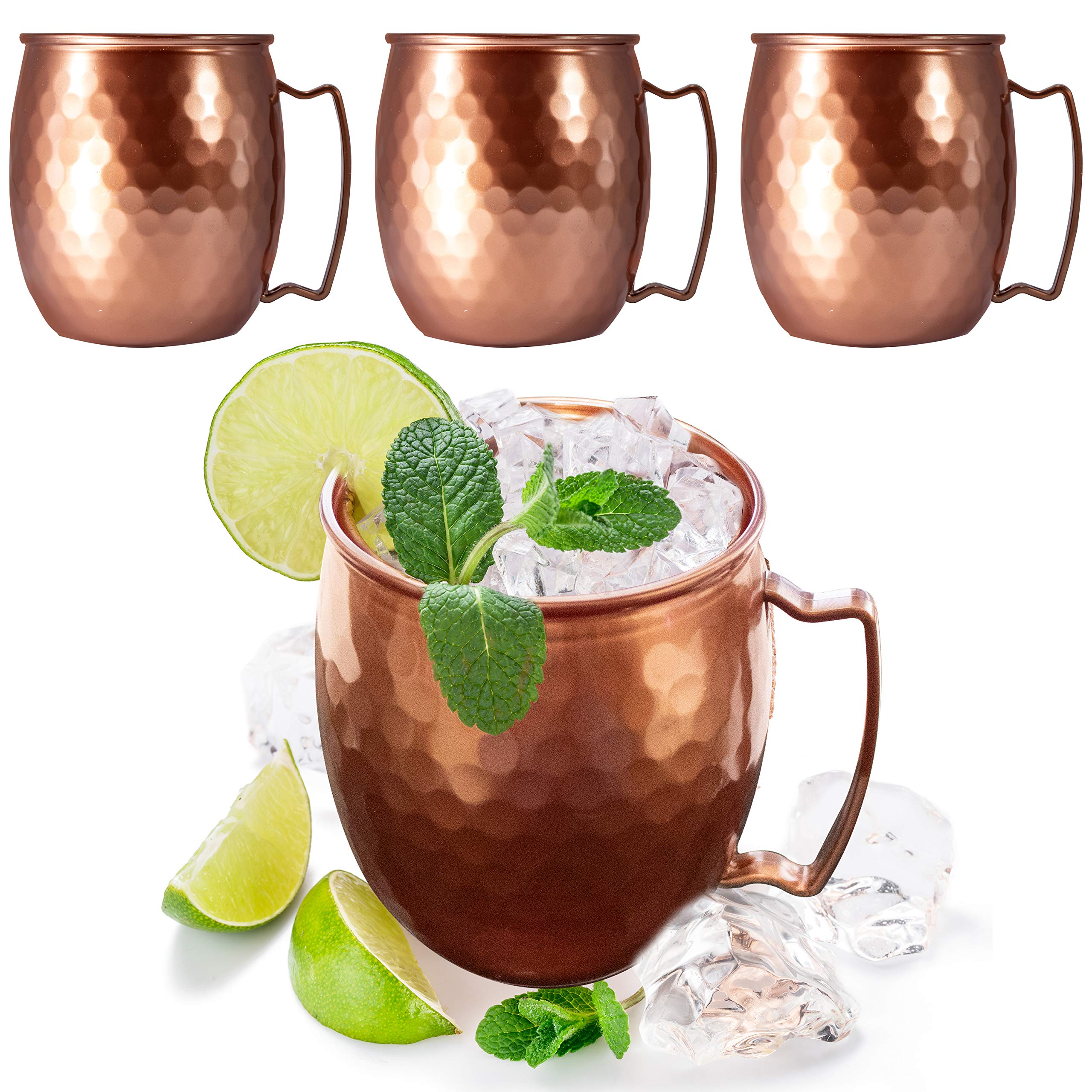 Buy Plastic Moscow Mule Copper Look Mugs 16 Oz Disposable Set of 4 Cups Quality Elegant