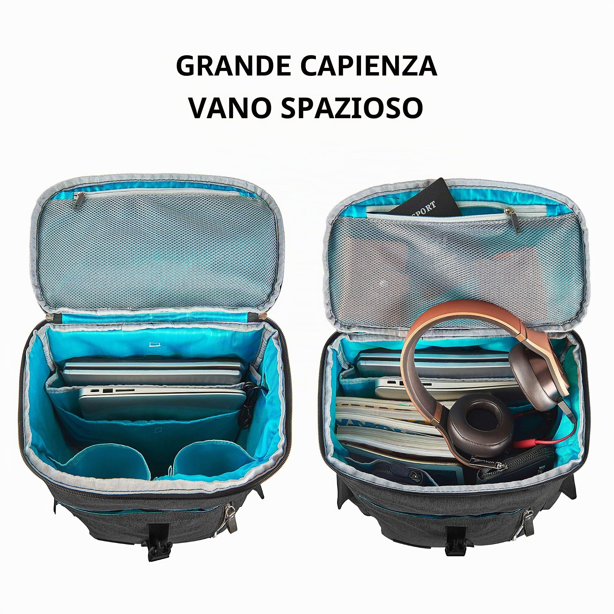 KROSER 17,3 pollice Zaino antifurto idrorepellente con porta | 17,3 pollice Zaino antifurto idrorepellente con porta di ricarica USB per laptop,Adatto per affari/scuola/viaggi-Nero