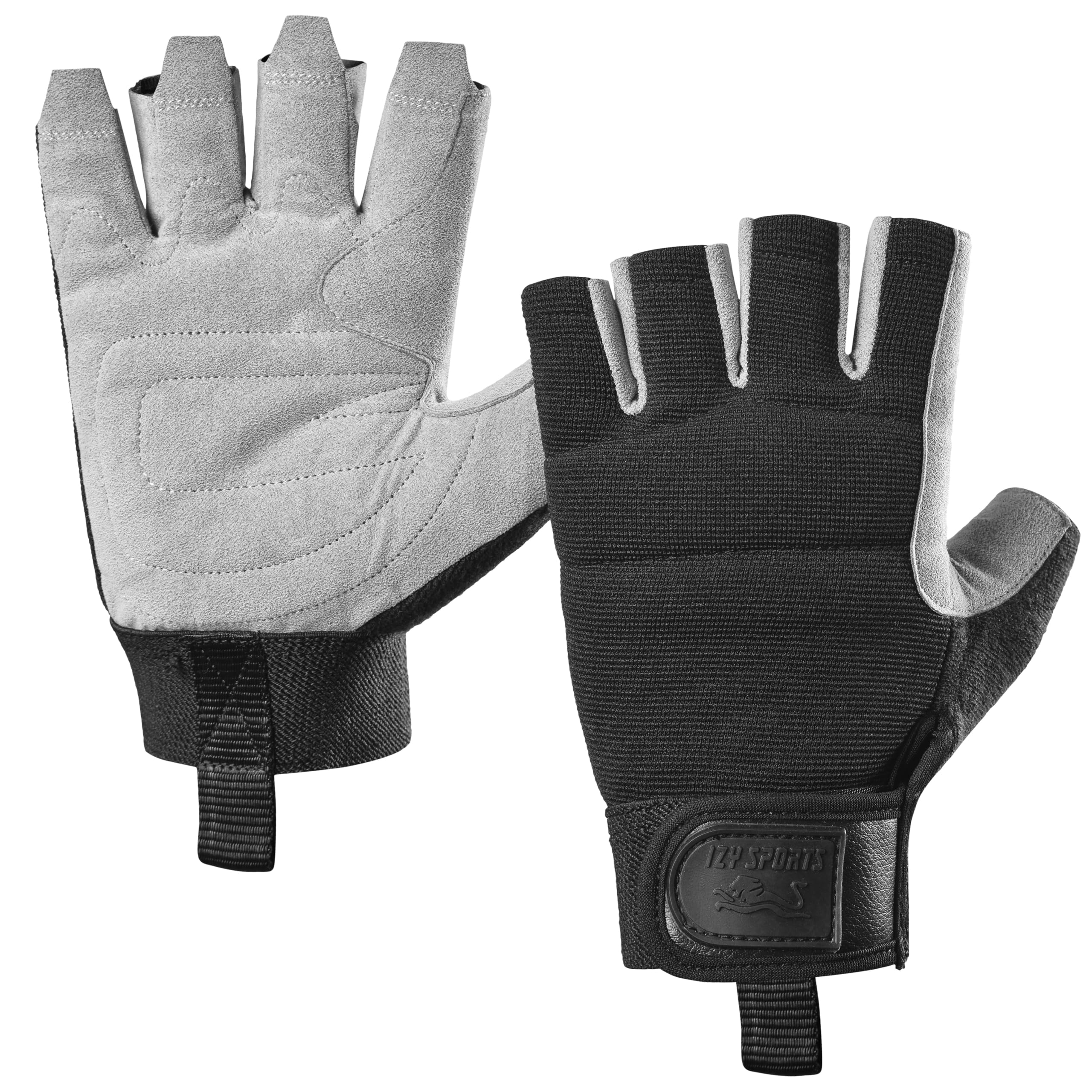IZY Gym Gloves Training Weight lifting Gloves for Men Women Wrist Support Padded Extra Grip Palm Protection Fitness Workout Gloves Cycling,Hanging,Pull ups,Breathable (Black/Grey, S)