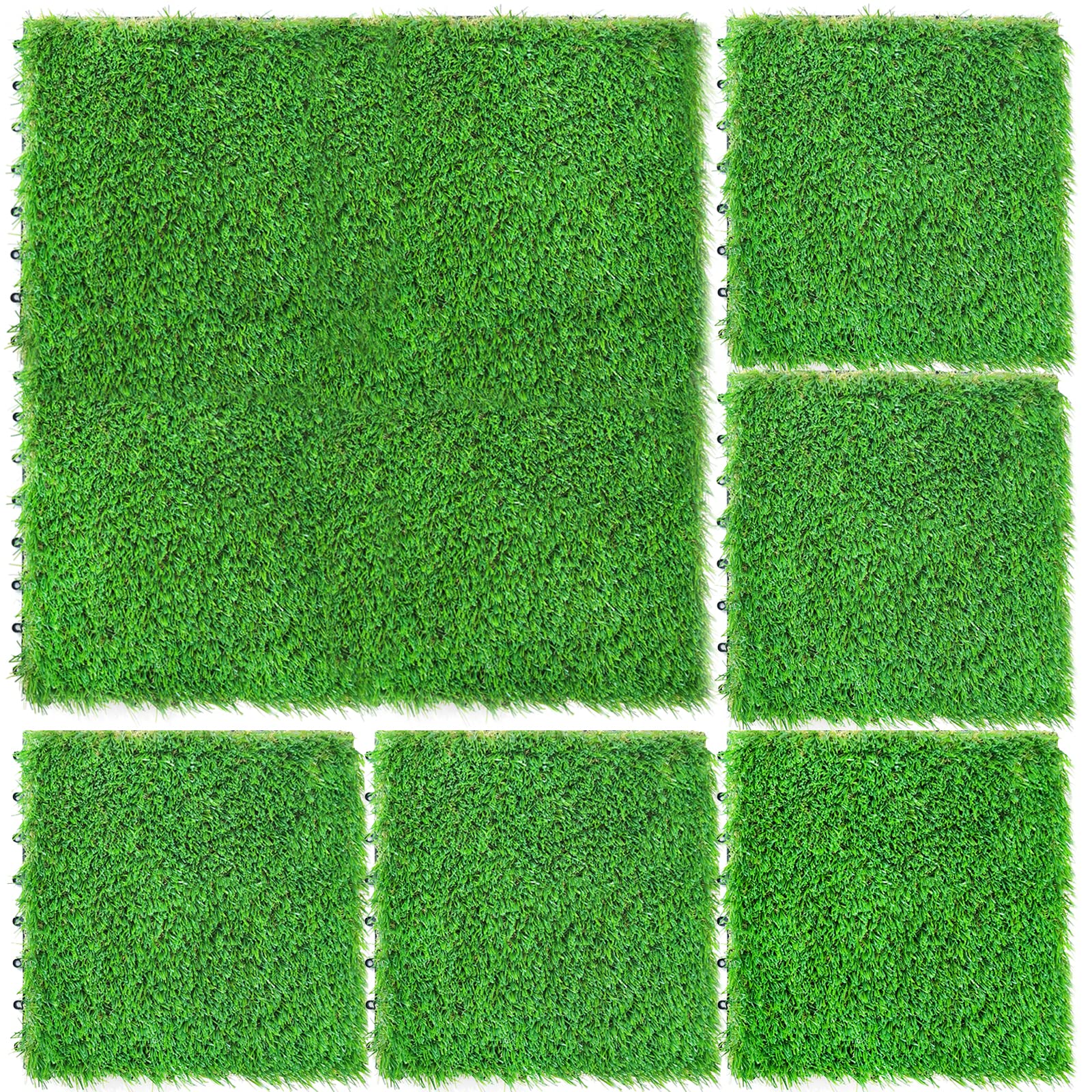 Buy NQN 9 Pack Upgraded Artificial Grass Turf Tile Interlocking Self