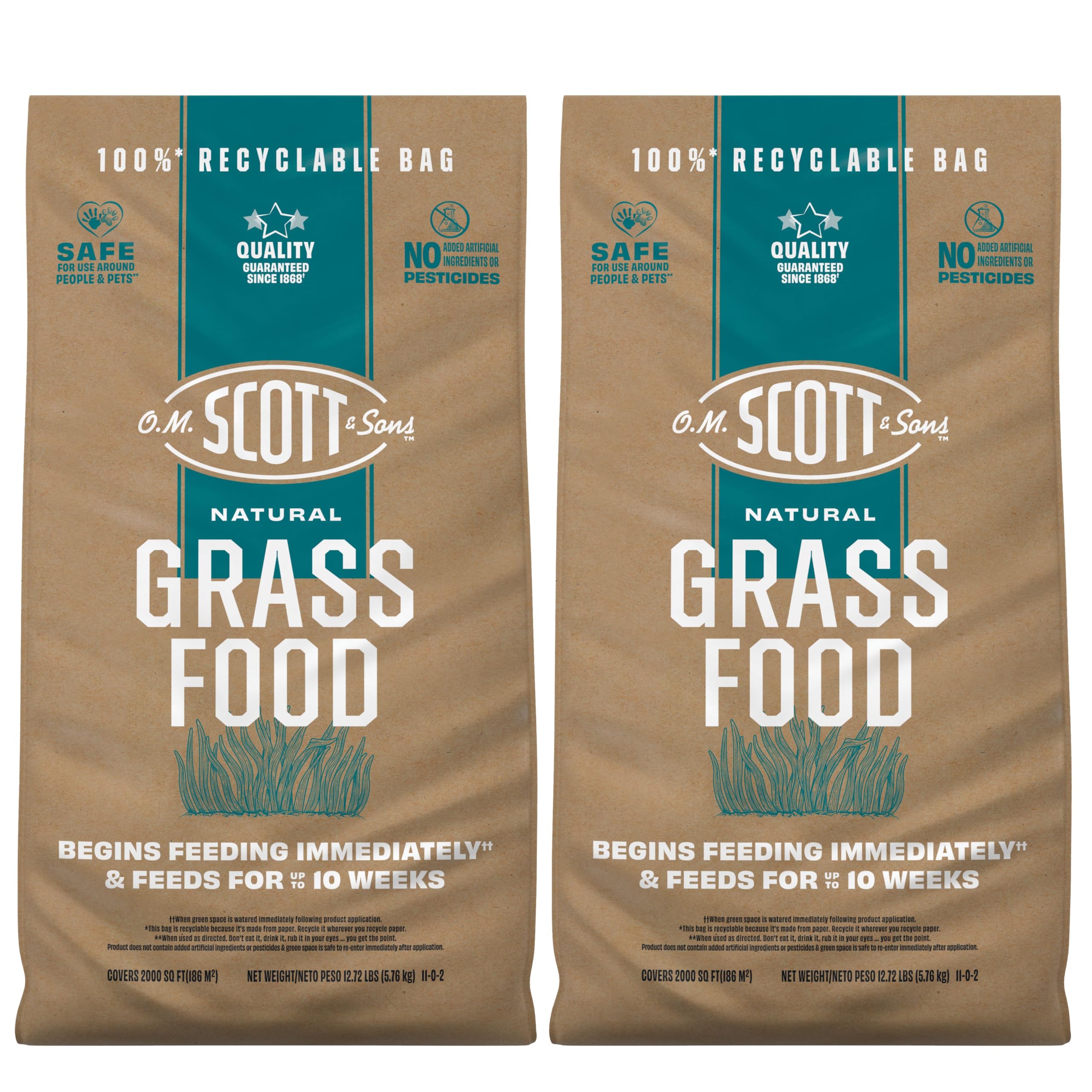 O.M. Scott &amp; Sons Natural Grass Food, 12.72 lbs. (2-Pack)