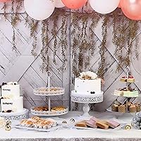 Vista 2 de GMWD Juego de soportes de metal para tartas, mesa de postres, pedestal, soporte para cupcakes, plato de dona, bandeja de servir para decoración