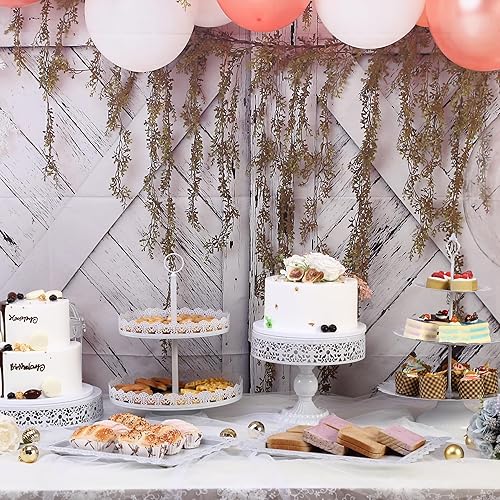 Miniatura 2 de GMWD Juego de soportes de metal para tartas, mesa de postres, pedestal, soporte para cupcakes, plato de dona, bandeja de servir para decoración de