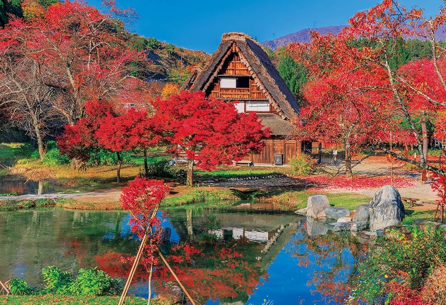 Amazon | 5Dダイヤモンド絵画- 秋色に染まる白川郷-岐阜