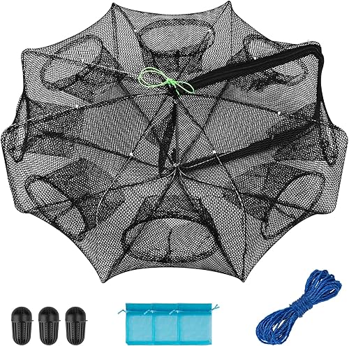 Miniatura 12 de Trampa de carnada para pesca QualyQualy, red de pesca para cangrejos, trampa de pesca para pececillos/cangrejos/camarones/cangrejos de río con