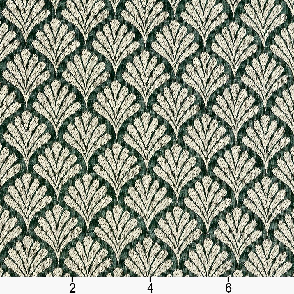 Green Fan Jacquard Woven Upholstery Fabric by The Yard - SKU: Amanda Alpine