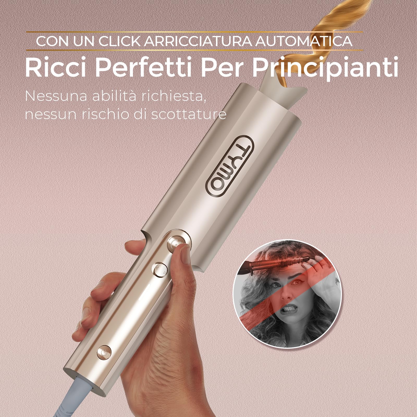 Arricciacapelli Automatico Professionale + Ionic Plus Piastra per Capelli Professionale