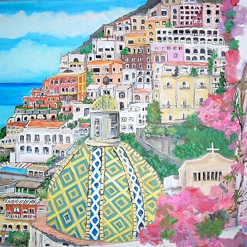 Miniatura 2 de CafePress Positano, Italia Tote Bag Bolsa de lona natural, bolsa de compras reutilizable, Caqui