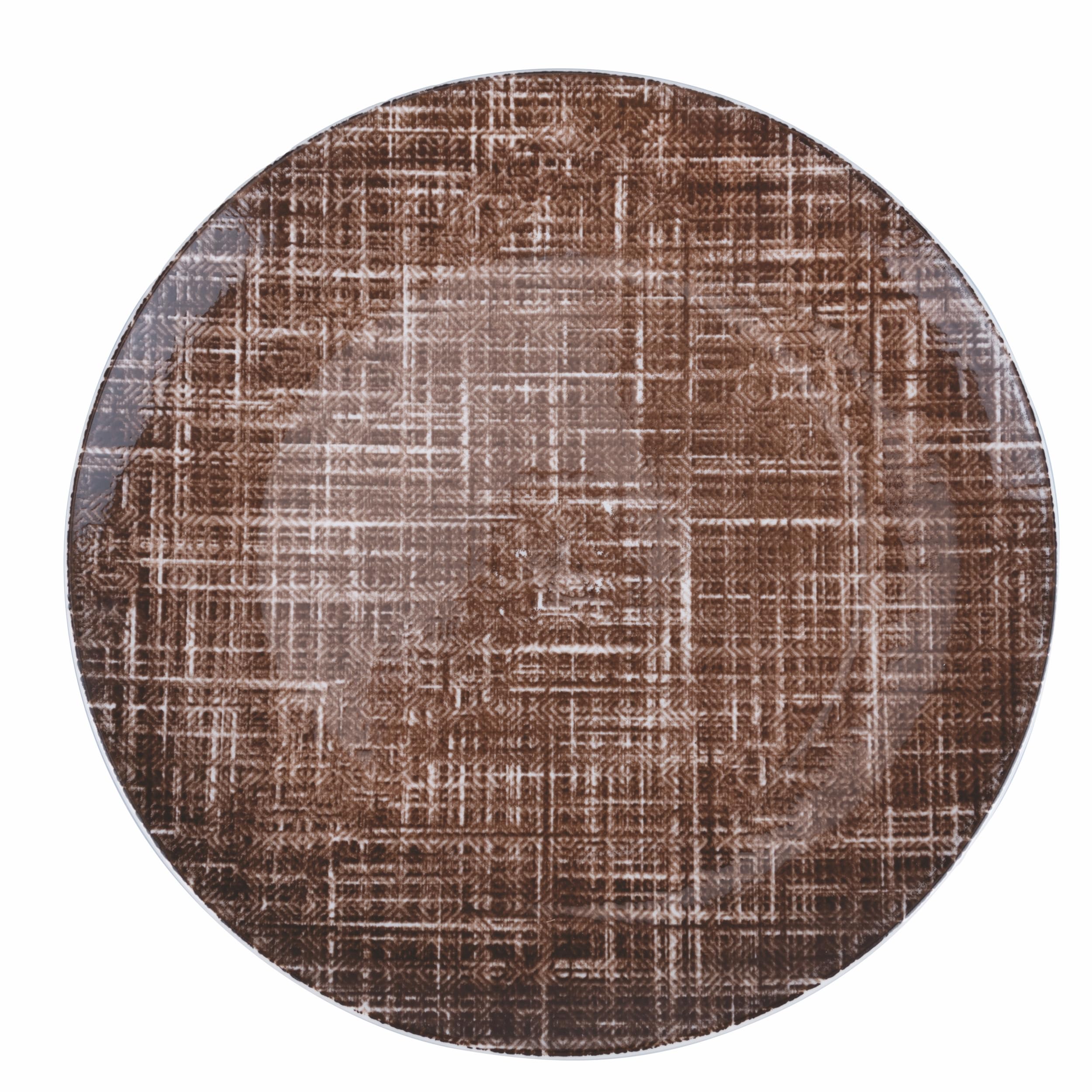 Villa d'Este Home Tivoli 1996 Set of 6 Porcelain Dinner Plate, Brown, Texture