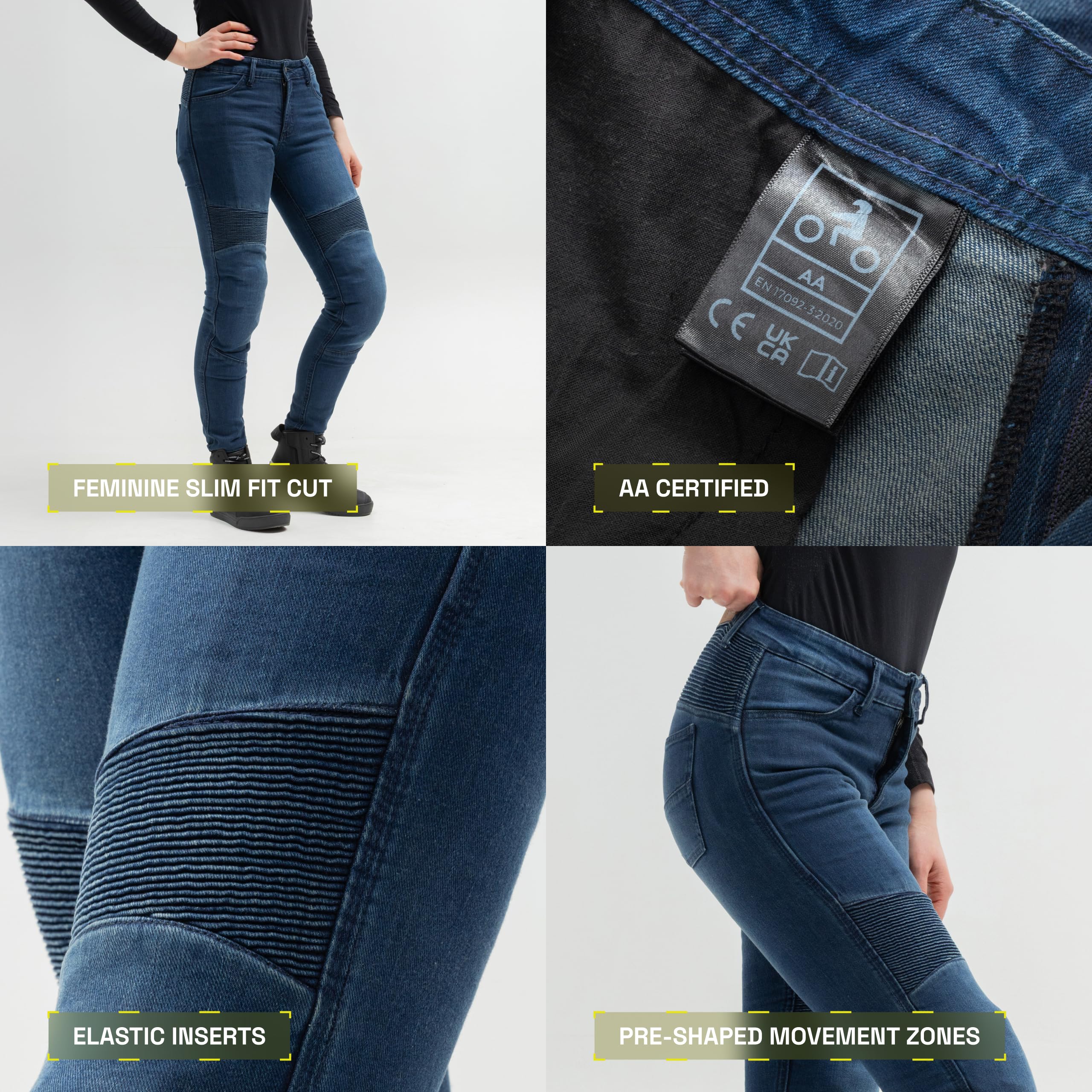 BROGER Aura Jean de Moto Pantalon de Moto Femme
