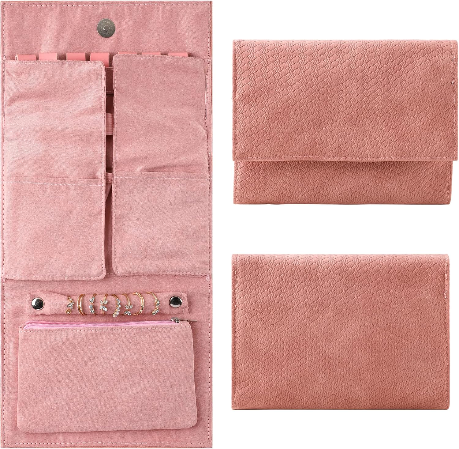 DONGZHI Jewelry Travel Organizer Case for Women Foldable