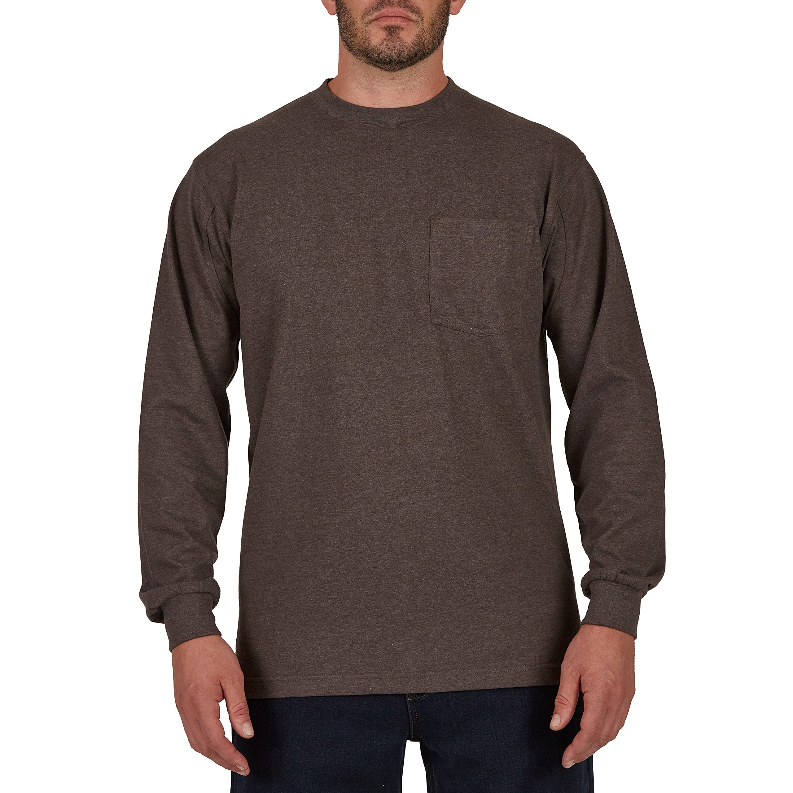 mens Long-tail Long-sleeve Pocket T-shirt T-Shirt