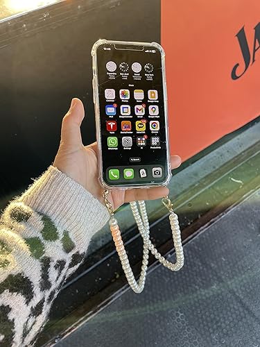 Miniatura 8 de Aporia - Correa de cadena de perlas de moda para teléfono celular, bolso de mano de repuesto con hebillas de aleación