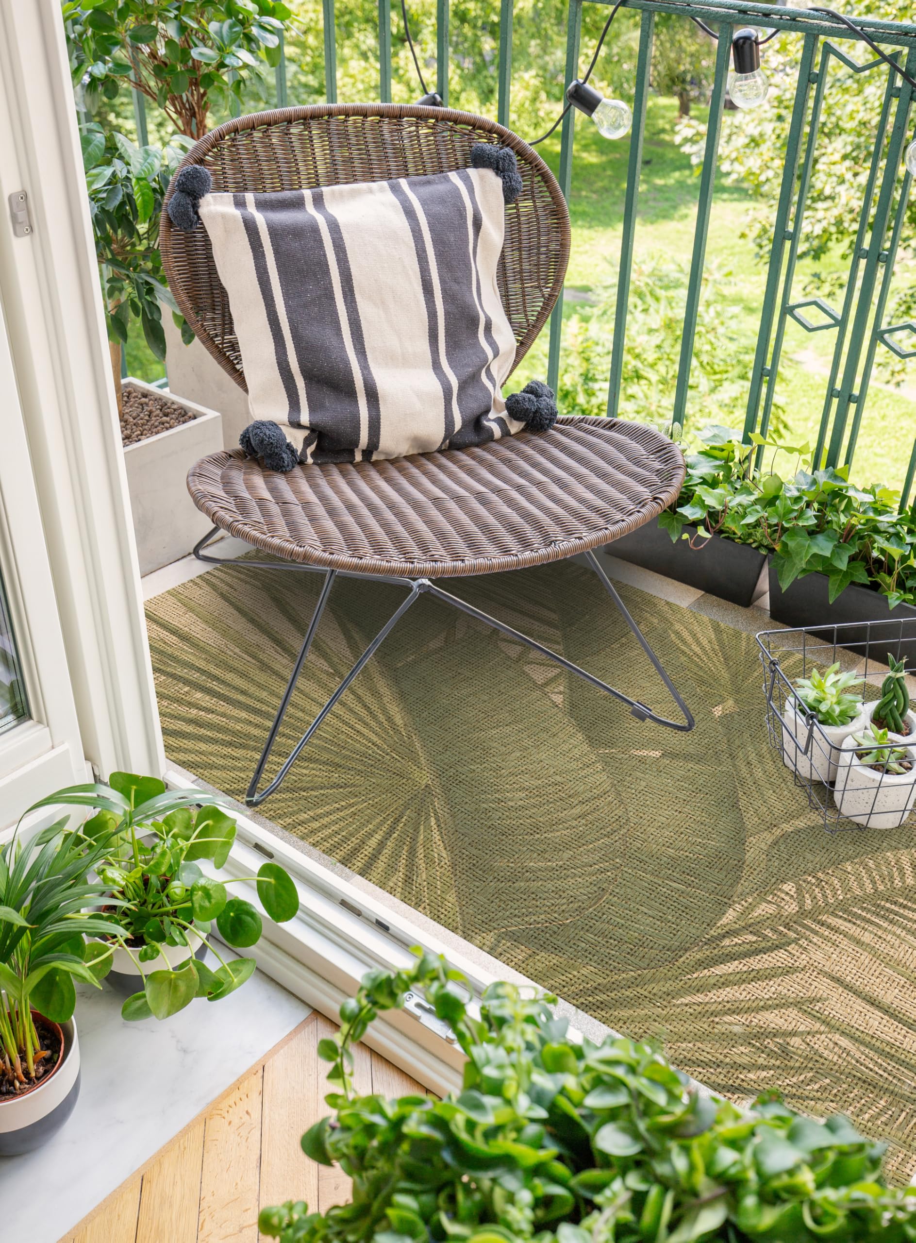 VINILIKO Design | Alfombra Vinílica Lisa Impresa - Tropical Verde 100x160 cm - Interior y Exterior, Antideslizante, Impermeable, Lavable - Varios Tamaños - Alfombra Vinilo Salón, Terraza