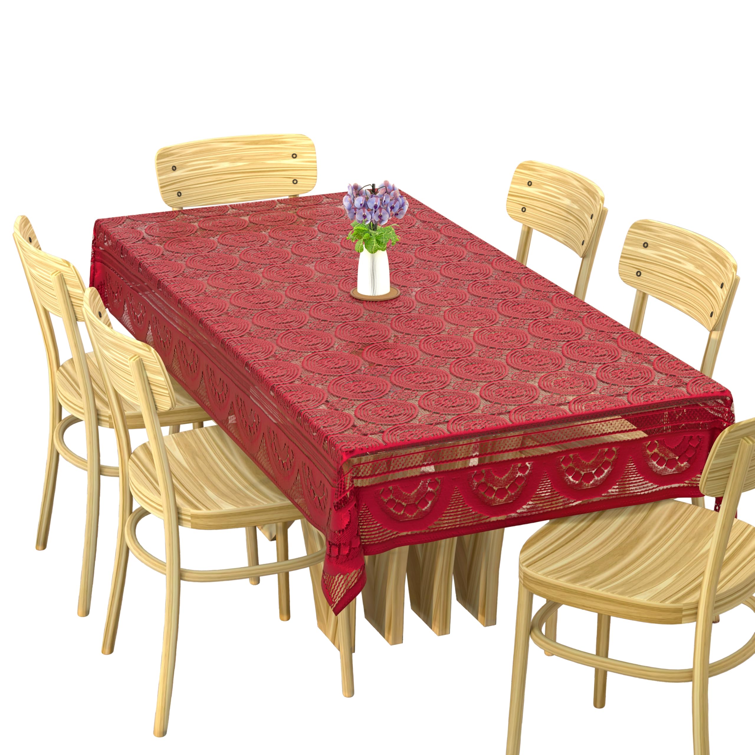 Kuber Industries Rectangular Dining Table Cover 6 Seater|Table Cover Cotton (Maroon) (B073QV3LDH) Amazon Price History, Amazon Price Tracker