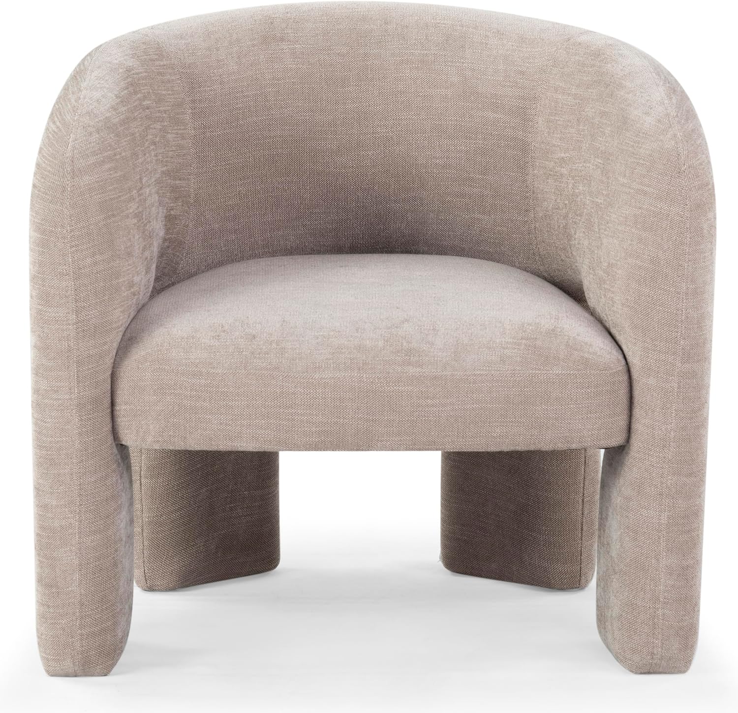 SAFAVIEH Couture Collection Tamlyn Modern Light Brown Performance Fabric Accent Chair (Fully Assembled)