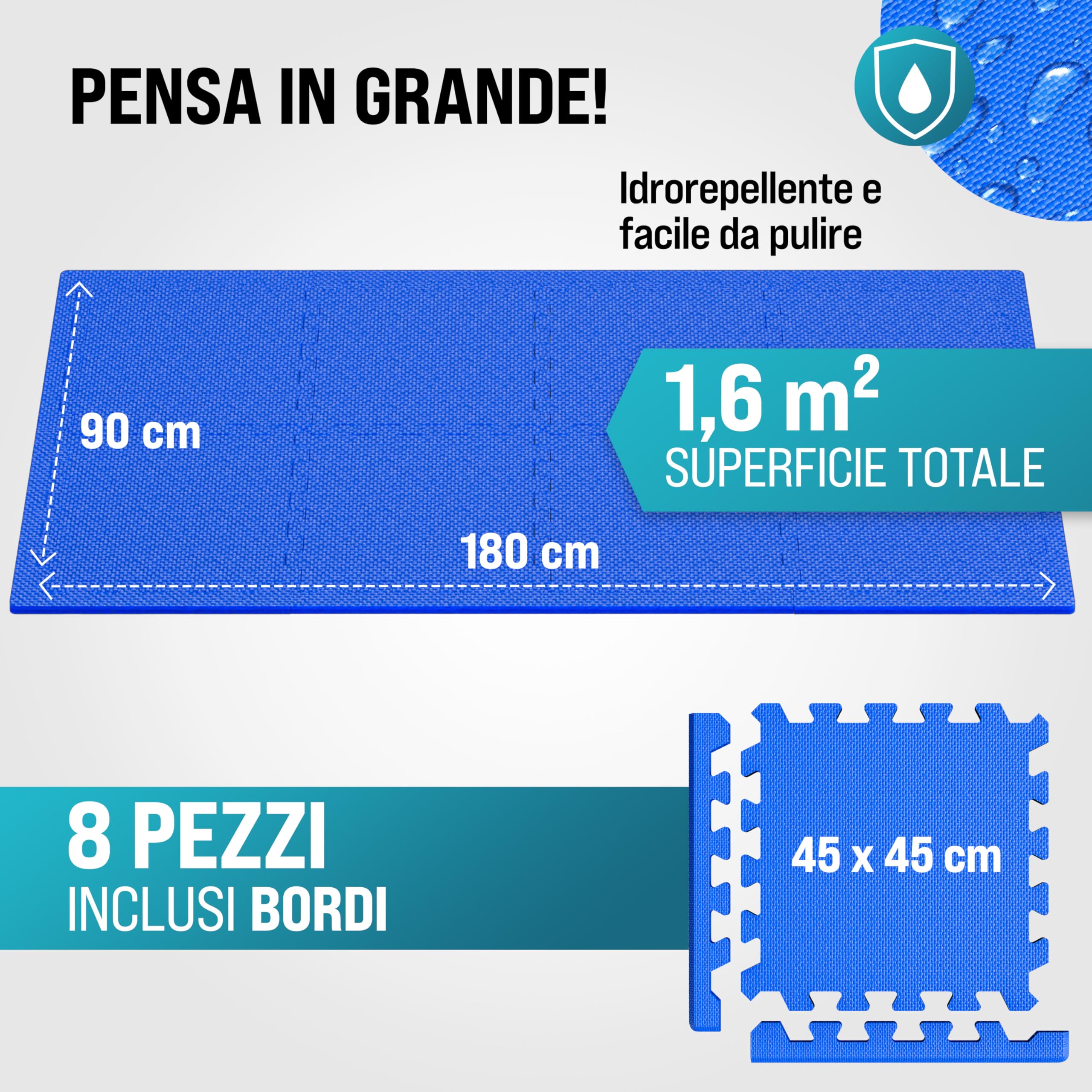 Monzana® Tappetino Fitness ad Incastro Protezione Piscina Gomma Eva Tappetini Puzzle da Gioco