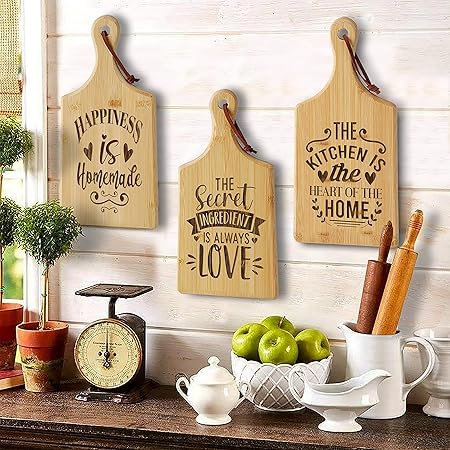 Amazon.com: 4 Pcs Kitchen Wall Decor Mason Jar Set Wooden Rustic Home ...