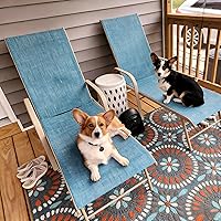 Vista 2 de Crestlive Products Silla de Tumbona de Exterior con Respaldo, Juego de Sillas de Piscina de 2, Tumbona de Bronceado Ajustable de Aluminio con 5