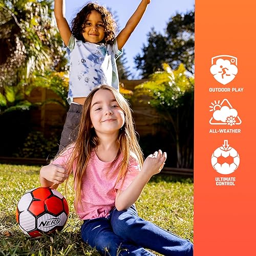 Miniatura 4 de Nerf Proshot Kids Soccer Ball - Size Indoor + Outdoor Youth Soccer Ball + Air Pump Set - Official Size Soft Cover for Boys + Girls - Pump +