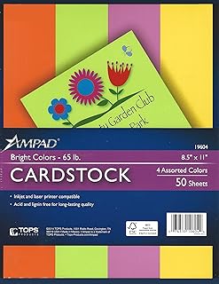 Neon Bright Colors Printable Cardstock Paper 8 1/2"x11" - Inkjet/Laser - 4 Colors - 50 Sheets