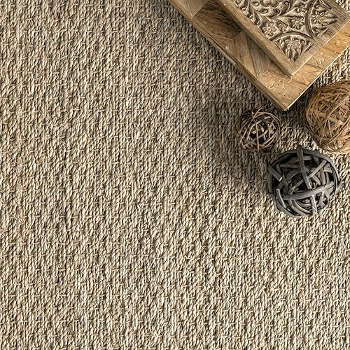 Miniatura 5 de nuLOOM Elijah Alfombra de área natural estilo rústico de pradera marina, 4 x 6 pies, color gris oscuro