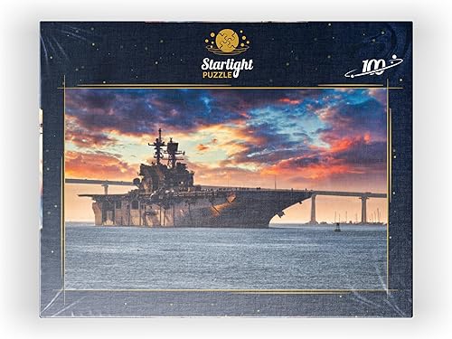 Miniatura 8 de Un barco de la Marina de los Estados Unidos sale de la bahía de San Diego y se dirige al océano Pacífico, rompecabezas premium de 100 piezas para