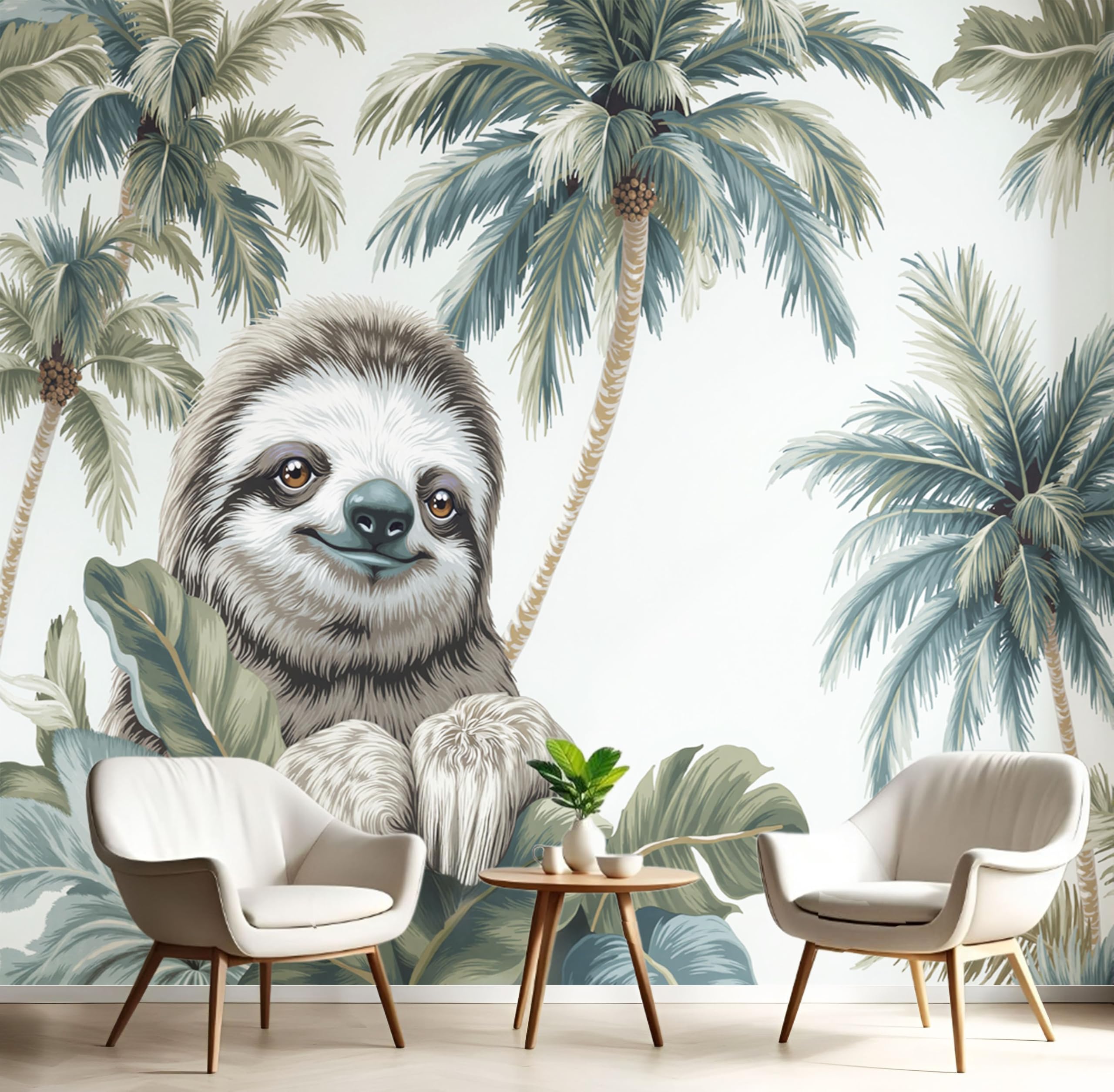 Papier peint panoramique tropical pour un salon évasion jungle 300x210