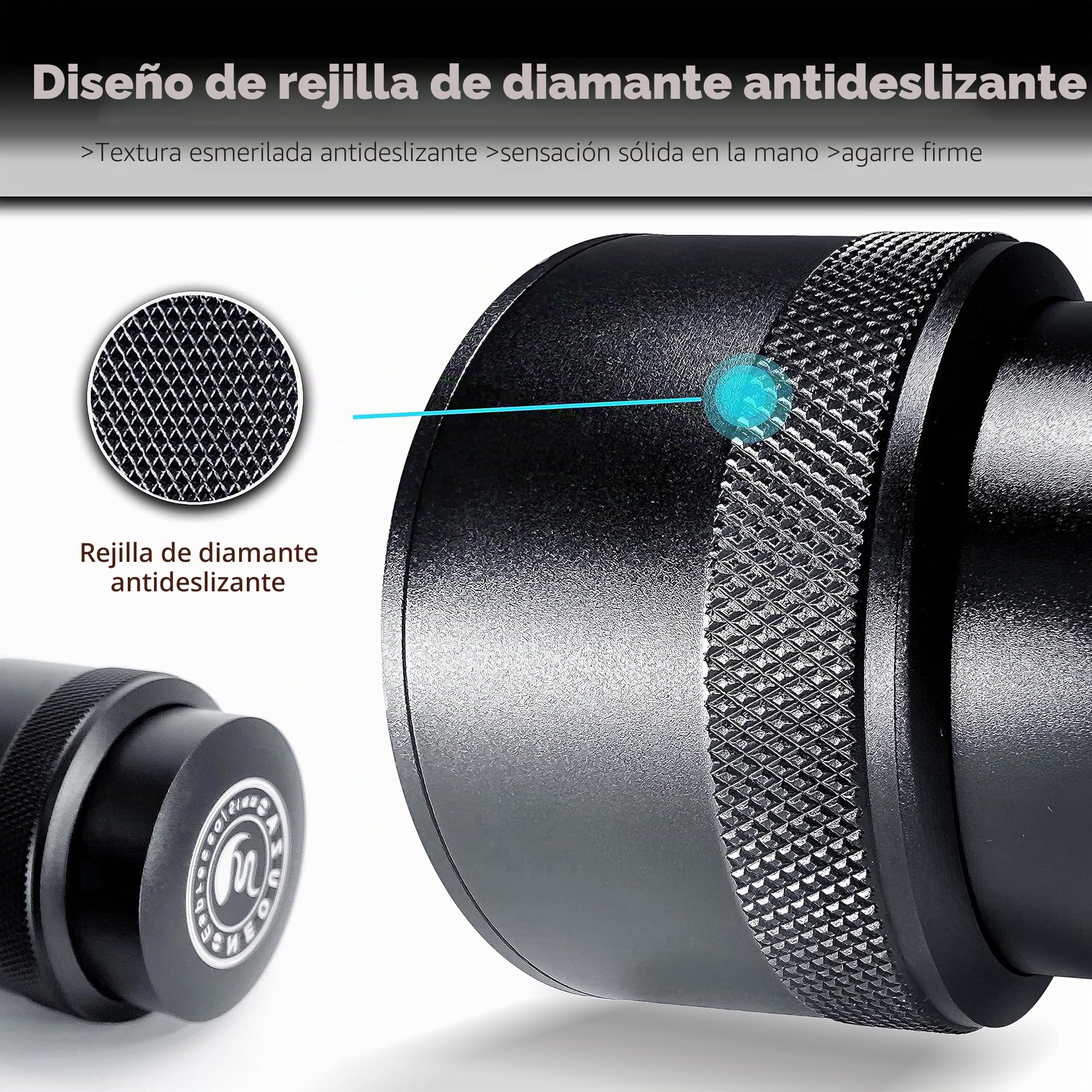 NEOUZA Herramienta niveladora barista de 58 mm con resorte de acero inoxidable con base plana para cafetera de café