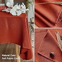 Vista 27 de AUSSPVOCT 2 manteles de lino texturizado para mesa rectangular, 52 x 70 pulgadas, mantel rectangular impermeable, lavable, tela para mesa