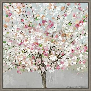 Amanti Art Framed Canvas Wall Art 16x16 Spring Love by Allison Pearce, Framed Wall Art Canvas, Landscapes Artwork, Rustic Farmhouse Decor, Small Poster Painting for Living Room, Bedroom, Bathroom