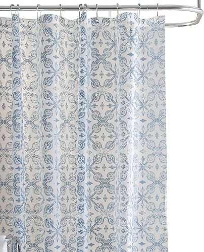 Bath Bliss Material respetuoso con el medio ambiente, cortina de ducha PEVA con diseño 4G, 70 x 72 pulgadas, azul Lisboa Bath Bliss Material respetuoso con el medio ambiente, cortina de ducha PEVA con diseño 4G, 70 x 72 pulgadas, azul Lisboa